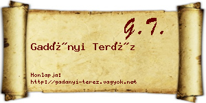 Gadányi Teréz névjegykártya